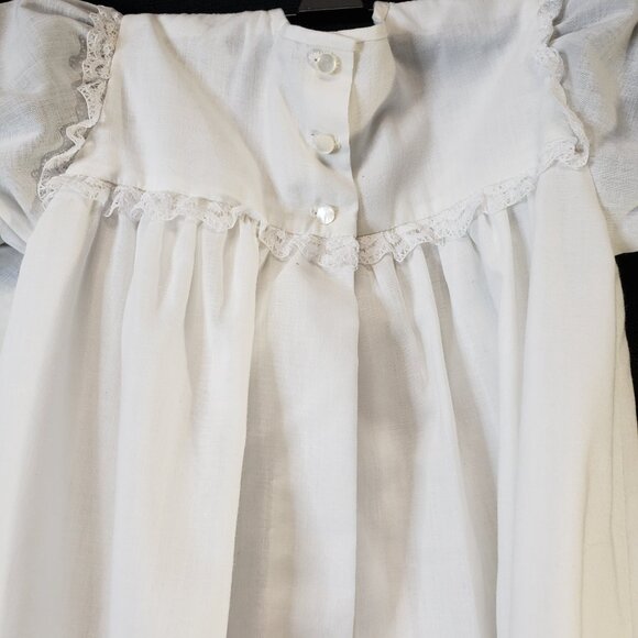 Beautiful Vintage White Lace Baby Christening Gown 3pc Set with Cap Newborn - Picture 9 of 11